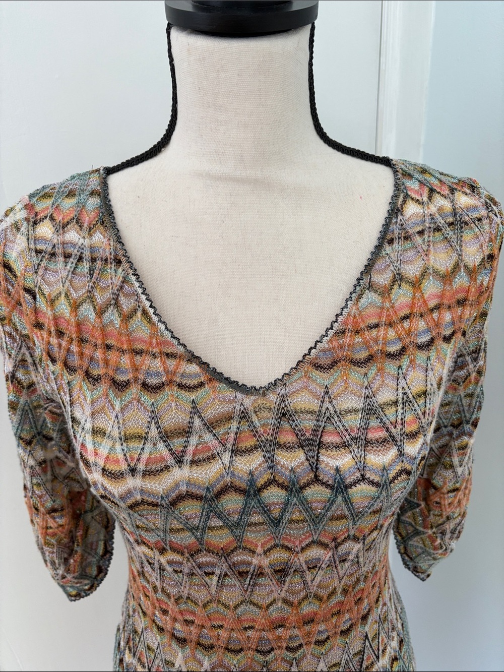 Missoni Zigzag Knit V-Neck Dress - Picture 5 of 8